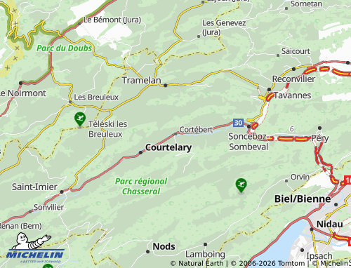 Mappa MICHELIN Cortébert - ViaMichelin