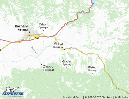 Mapa MICHELIN Vinica - ViaMichelin
