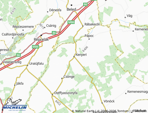 Mapa MICHELIN Kenyeri - ViaMichelin