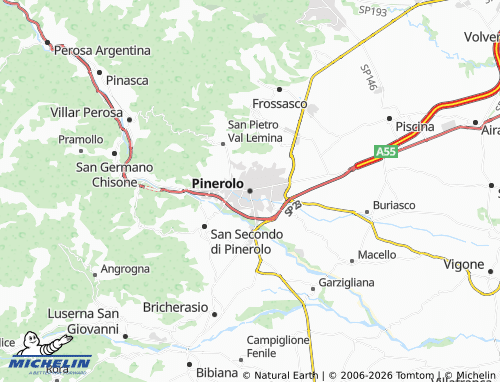Mapa MICHELIN Pinerolo - ViaMichelin