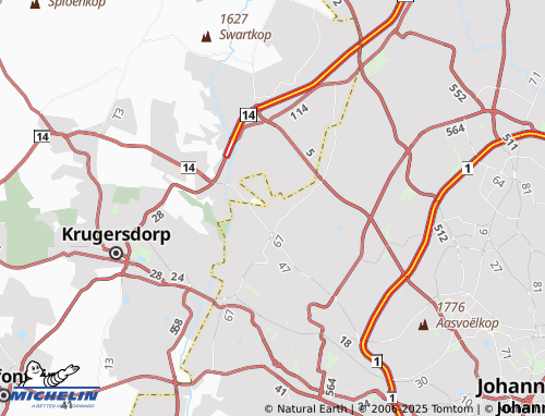 MICHELIN Ruimsig Extension 22 map - ViaMichelin