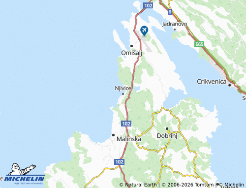 Mapa MICHELIN Njivice - ViaMichelin