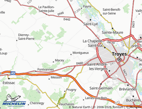 MICHELIN Montgueux map - ViaMichelin