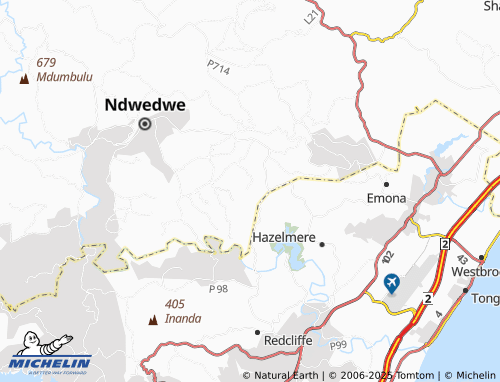 MICHELIN Ezindlovini map - ViaMichelin