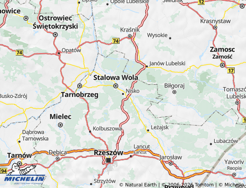 MICHELIN Niżański map - ViaMichelin