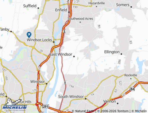 Carte MICHELIN East Windsor - ViaMichelin