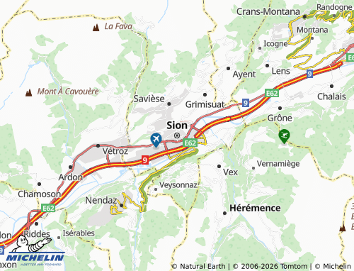 Mapa MICHELIN Sion - ViaMichelin