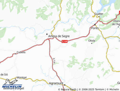 Carte MICHELIN Tudela de Segre - ViaMichelin