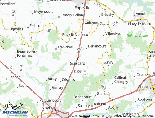 MICHELIN Guiscard map - ViaMichelin
