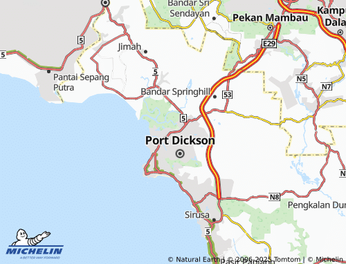 MICHELIN Taman Port Dickson map - ViaMichelin