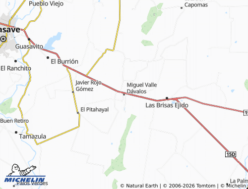 Mapa MICHELIN Miguel Valle Dávalos - ViaMichelin