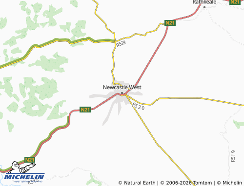 Carte MICHELIN Newcastle West - ViaMichelin