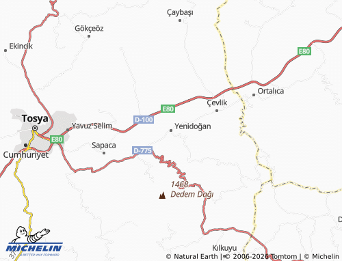 MICHELIN Yenidoğan map - ViaMichelin