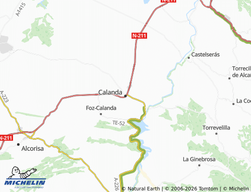 Kaart MICHELIN Calanda - ViaMichelin