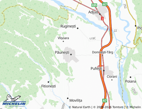 Mappa MICHELIN Păunești - ViaMichelin