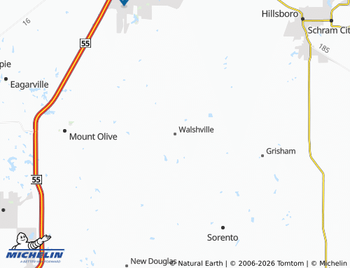 Kaart MICHELIN Walshville - ViaMichelin