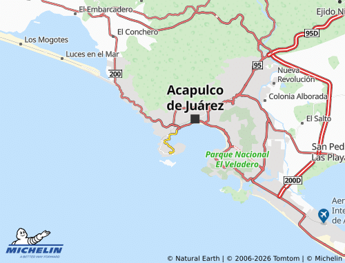 Mappa MICHELIN Acapulco de Juárez Centro - ViaMichelin