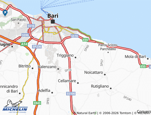 MICHELIN Triggiano map - ViaMichelin