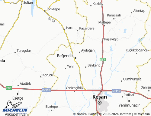 MICHELIN Beğendik map - ViaMichelin