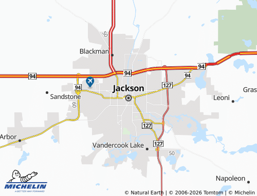 Kaart MICHELIN Jackson - ViaMichelin
