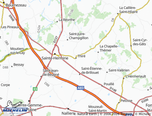 MICHELIN Thiré map - ViaMichelin