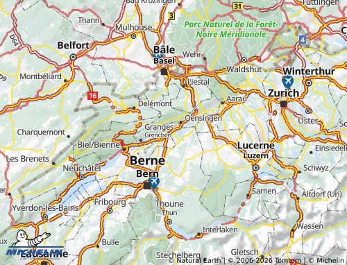 Kaart MICHELIN Oberaargau - ViaMichelin