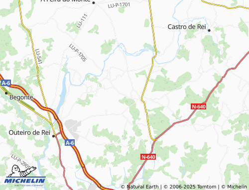 MICHELIN Ribeiras de Lea (San Xoán) map - ViaMichelin