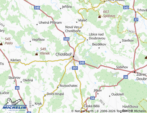 Mappa MICHELIN Chotěboř - ViaMichelin