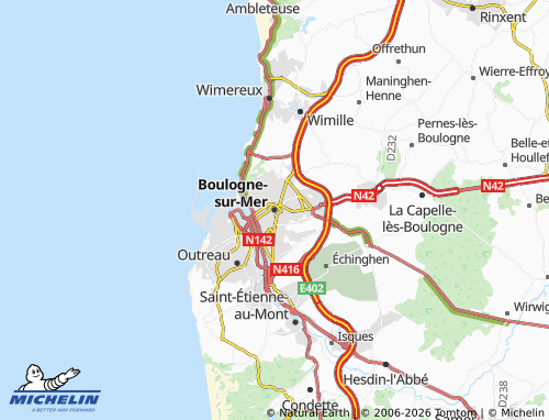 MICHELIN Boulogne-sur-Mer map - ViaMichelin