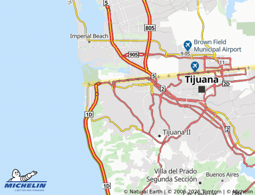 Mapa MICHELIN Lomas de Tijuana - ViaMichelin