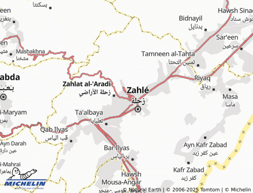 MICHELIN Zahle Mar Elias map - ViaMichelin