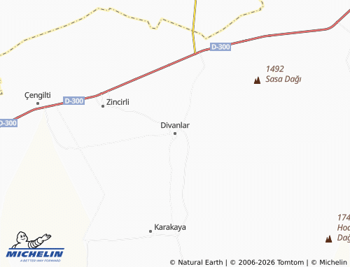 MICHELIN Divanlar map - ViaMichelin