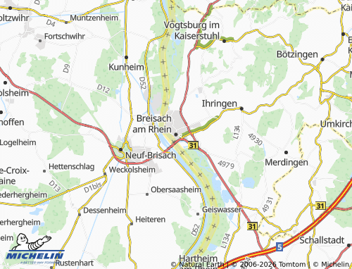 Carte MICHELIN Breisach am Rhein - ViaMichelin