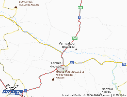 MICHELIN Dendraki map - ViaMichelin