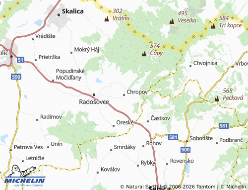 MICHELIN-Landkarte Chropov - ViaMichelin