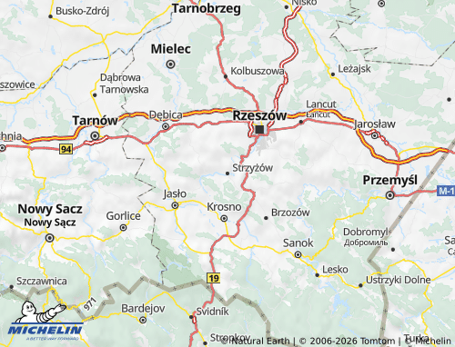 Carte MICHELIN Strzyżowski - ViaMichelin