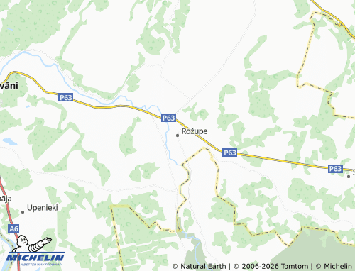 Mapa MICHELIN Rožupes pagasts - ViaMichelin
