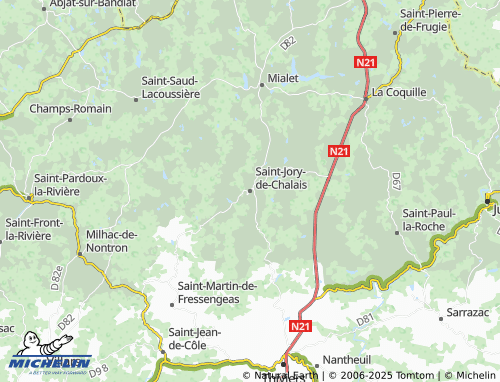 MICHELIN Saint-Jory-de-Chalais map - ViaMichelin
