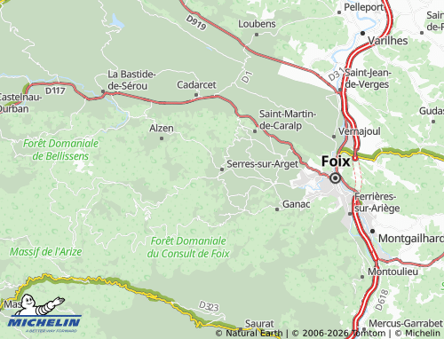 Mappa MICHELIN Serres-sur-Arget - ViaMichelin