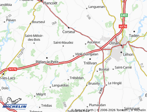 MICHELIN Vildé-Guingalan map - ViaMichelin
