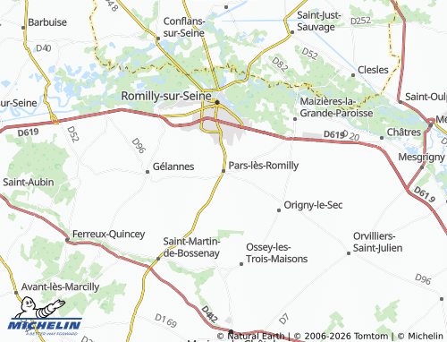 MICHELIN Pars-lès-Romilly map - ViaMichelin