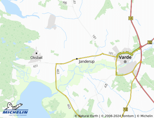 MICHELIN Janderup map - ViaMichelin