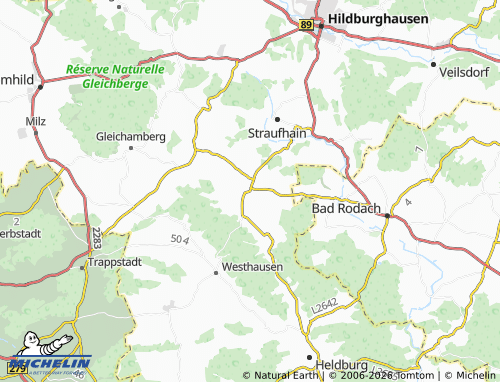MICHELIN Streufdorf map - ViaMichelin