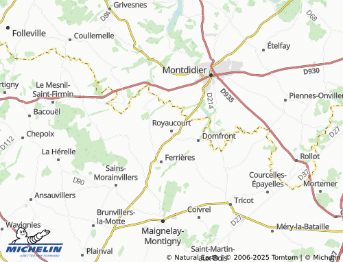 Carte MICHELIN Royaucourt - ViaMichelin