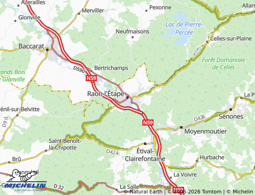 Carte MICHELIN Raon-l'Étape - ViaMichelin