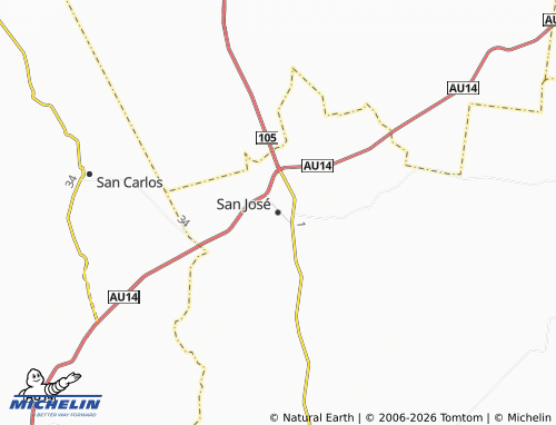 MICHELIN San José map - ViaMichelin