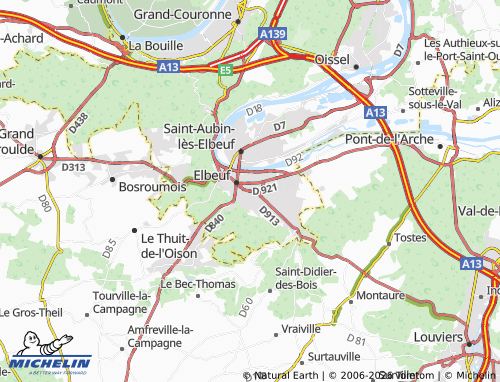 Mappa MICHELIN Caudebec-lès-Elbeuf - ViaMichelin