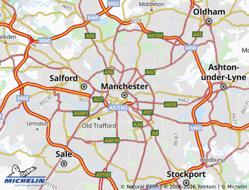 Mapa MICHELIN Manchester - ViaMichelin