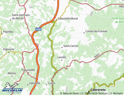 Mapa MICHELIN Saint-Cernin - ViaMichelin