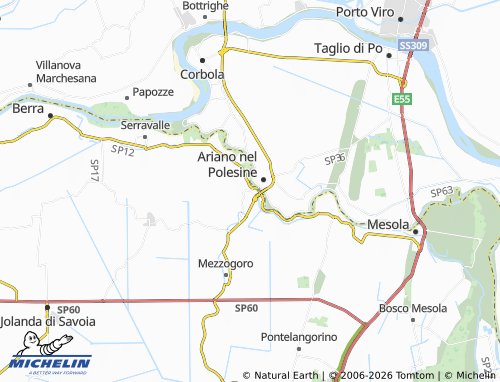 Mappa MICHELIN Ariano Ferrarese - ViaMichelin